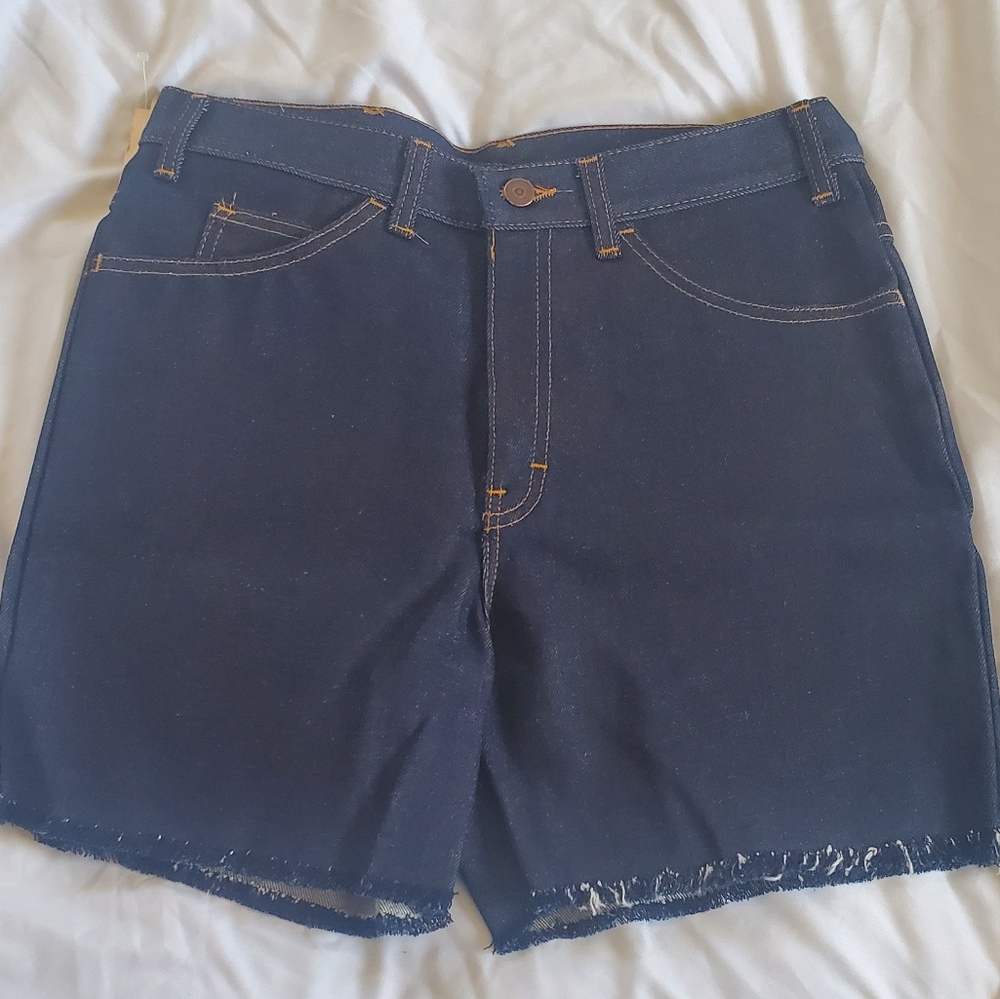 Silver Saddle Vintage 1980's Dark Blue Denim Cutoff Shorts Sz 32 NWT 100% Cotton